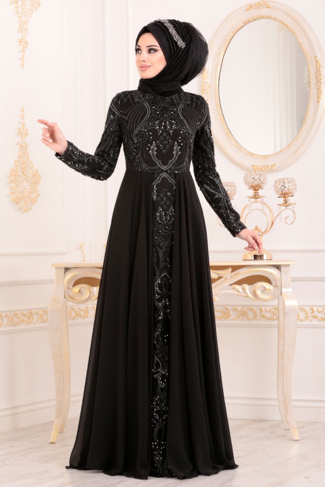 Neva Style - Mint Hijab Evening Dress 8490MINT - Neva-style.com