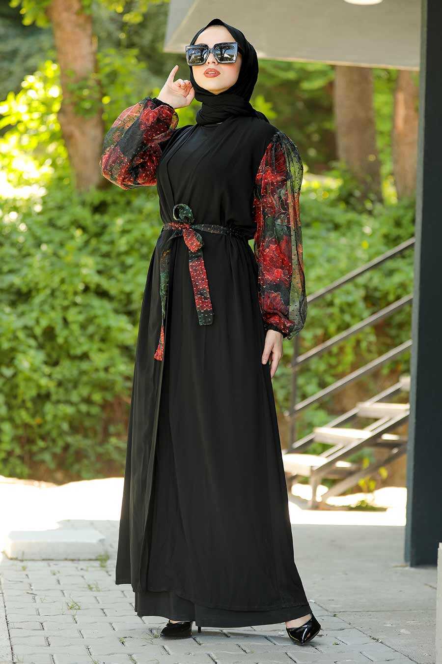  Red  Hijab Abaya  9205K Neva style com