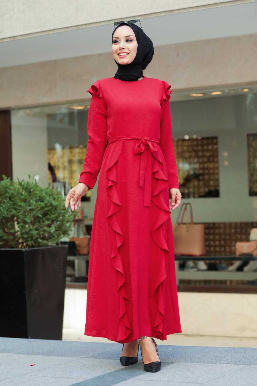 Red Hijab Dress 3331K