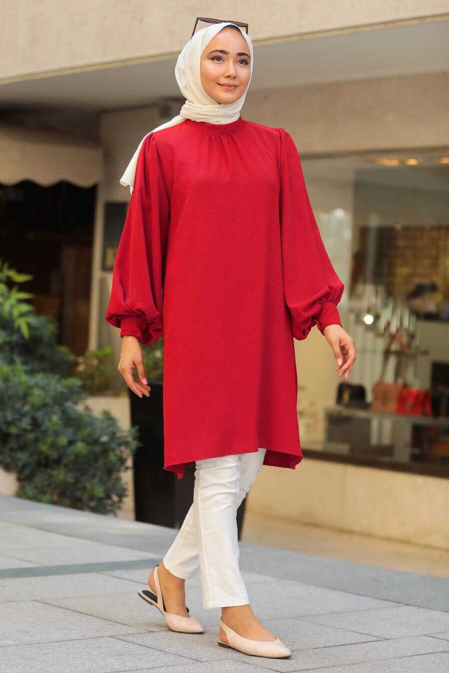 Red Hijab Tunic 23790K - Neva-style.com