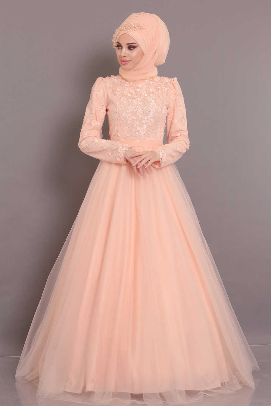 Prenses Model Somon Tesettur Abiye Elbise 184802smn Neva Style Com