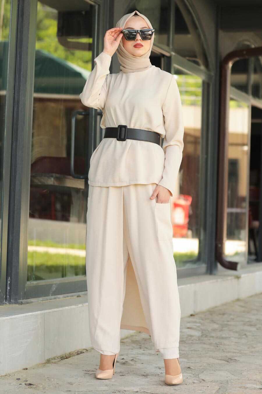 Stone Hijab Dual Suit Dress 12801TAS - Neva-style.com