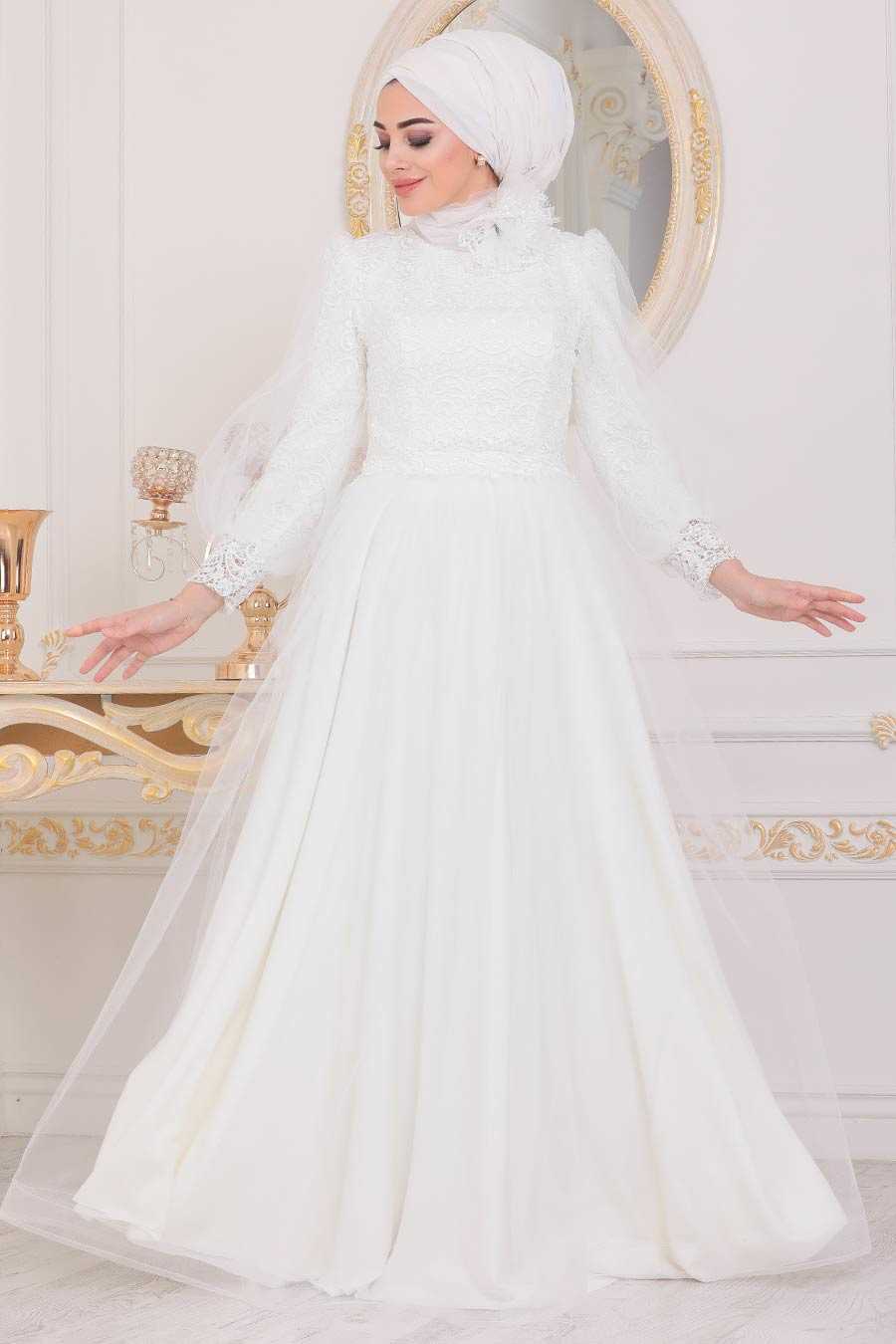 white dress hijab style