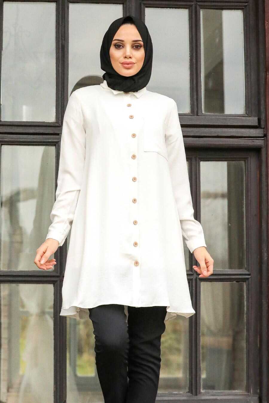 White Hijab Tunic 501B - Neva-style.com